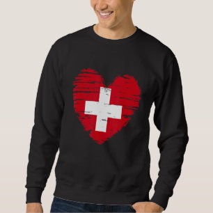 Switzerland Heart Swiss Flag Swiss Pride Sweatshirt