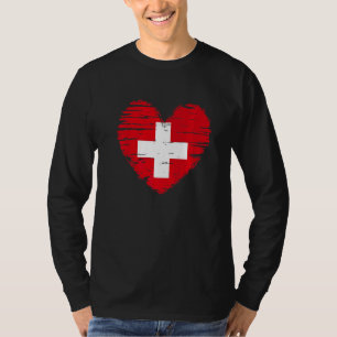Switzerland Heart Swiss Flag Swiss Pride T-Shirt