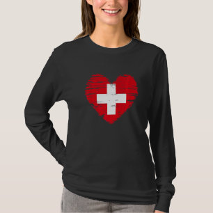 Switzerland Heart Swiss Flag Swiss Pride T-Shirt