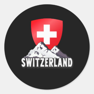 Switzerland Home To Helvetia Mountains Swiss Classic Round Sticker