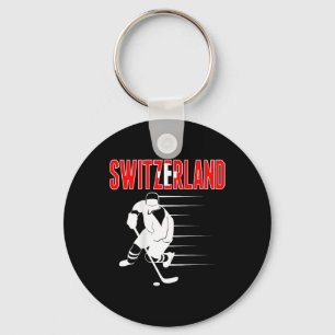 Switzerland Ice Hockey Lovers Jersey Swiss Hockey Key Ring