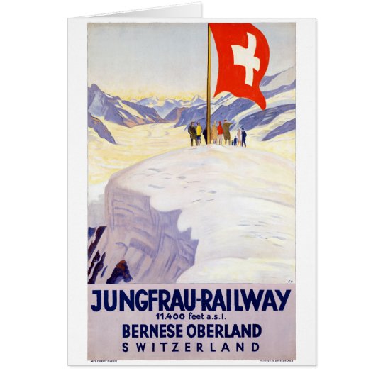 Switzerland Jungfrau Railway Vintage Poster Card