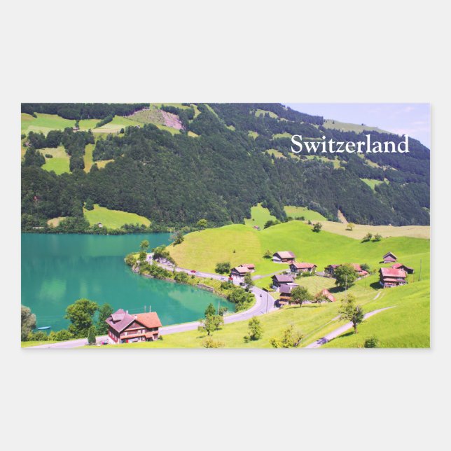 Switzerland landscape rectangular sticker (Front)