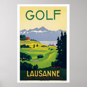 Switzerland Lausanne Vintage Travel Poster
