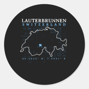 Switzerland Lauterbrunnen Classic Round Sticker