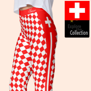 Switzerland leggings, premium fashion, Swiss Flag Leggings