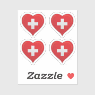 Switzerland love flag pride heart sticker