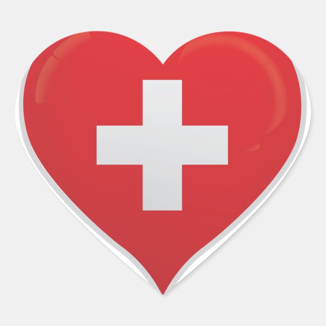 Switzerland love flag pride heart sticker (Front)