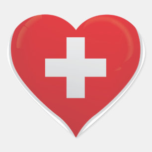 Switzerland love flag pride heart sticker