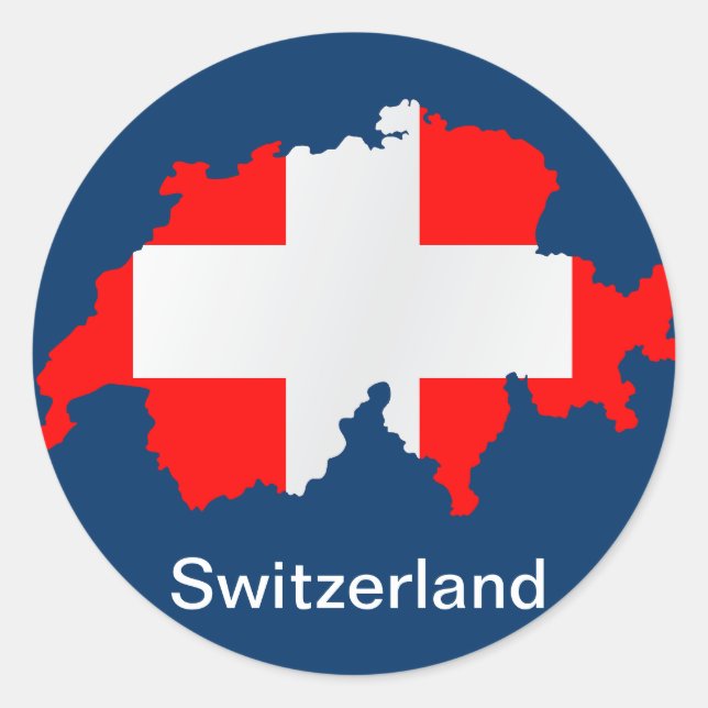 switzerland map and flag - sticker (Front)