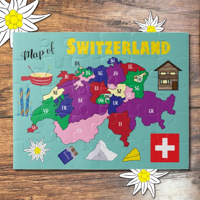 Switzerland Map and Swiss Stereotypes Puzzle (Creator Uploaded)