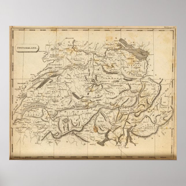 Switzerland Map by Arrowsmith Poster (Front)