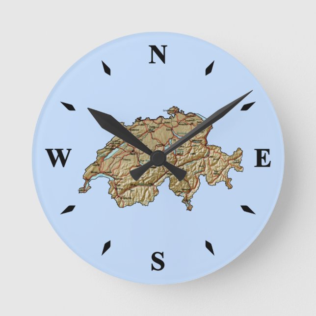 Switzerland Map Clock (Front)