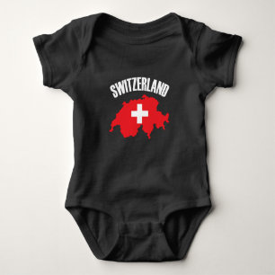 Switzerland Map Flag Baby Bodysuit