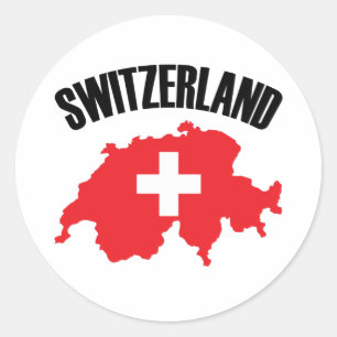 Switzerland Map Flag Classic Round Sticker