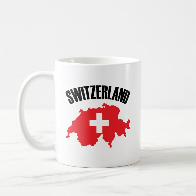 Switzerland Map Flag Coffee Mug (Left)