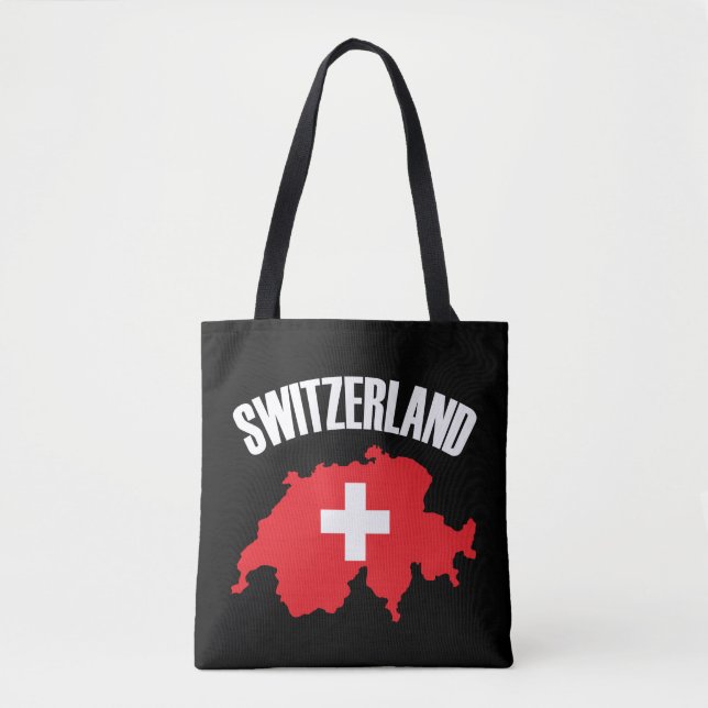Switzerland Map Flag Tote Bag (Front)