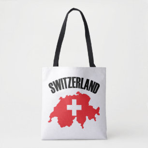 Switzerland Map Flag Tote Bag