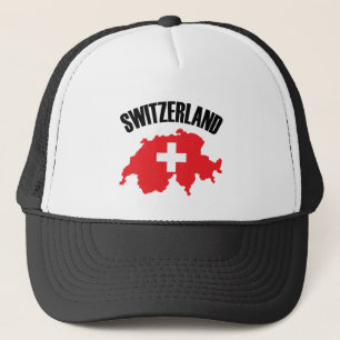 Switzerland Map Flag Trucker Hat