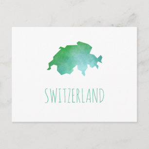 Switzerland Map Postcard
