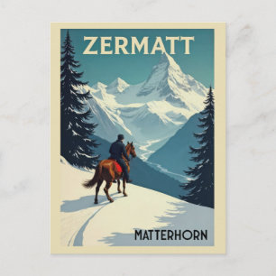 Switzerland Matterhorn Swiss Alps Vintage Travel Postcard