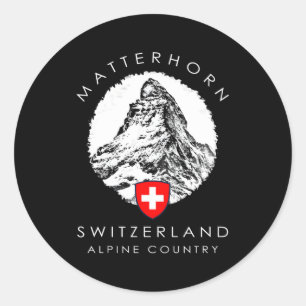 Switzerland Matterhorn Xo4U Original Classic Round Sticker