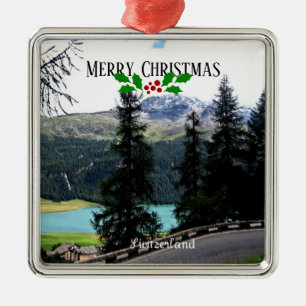 Switzerland, Merry Christmas, Metal Ornament