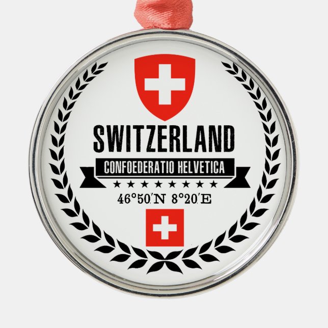 Switzerland Metal Tree Decoration (Front)