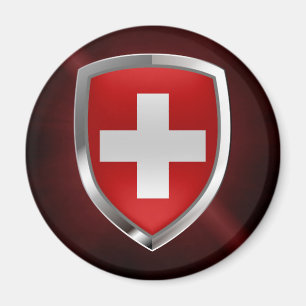 Switzerland Metallic Emblem Magnet