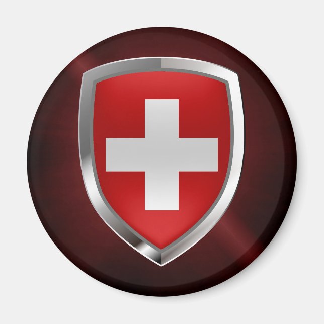 Switzerland Metallic Emblem Magnet (Front)
