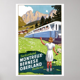 Switzerland Montreux-Bernese Oberland Railway Poster
