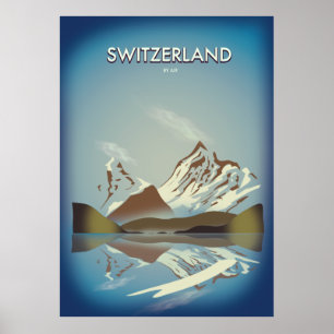 Switzerland Mountains travel poster
