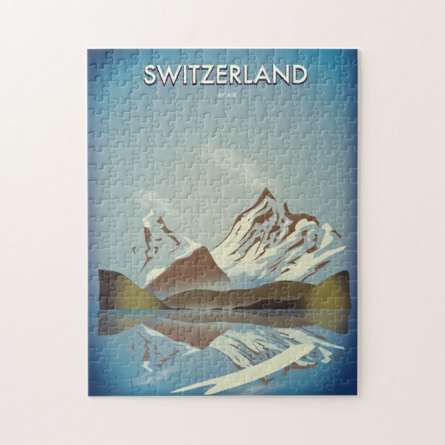 Switzerland Mountains travel poster Jigsaw Puzzle (Vertical)
