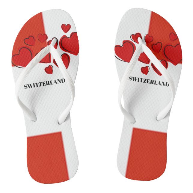 Switzerland national flag thongs (Footbed)
