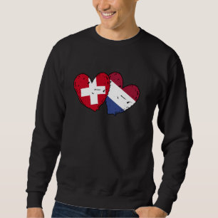 Switzerland Netherlands Hearts Flag Swiss Dutch Fr Sweatshirt