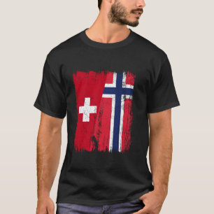Switzerland Norway Half Flag Swiss Norwegian Ances T-Shirt