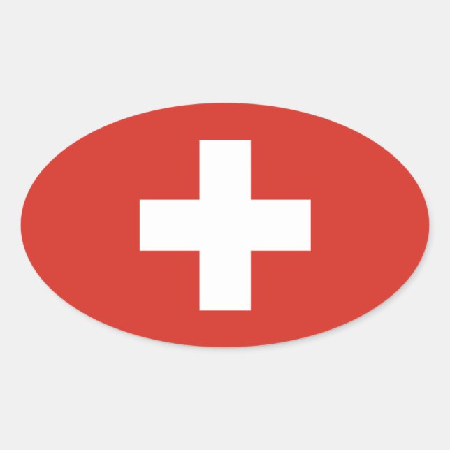 Switzerland Oval Sticker (Front)