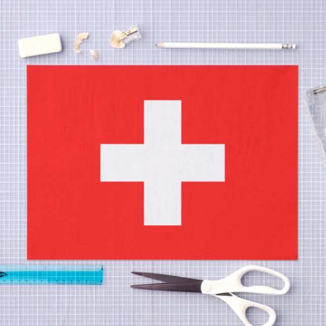 Switzerland paper tissue, Swiss Flag tissue paper (Craft)