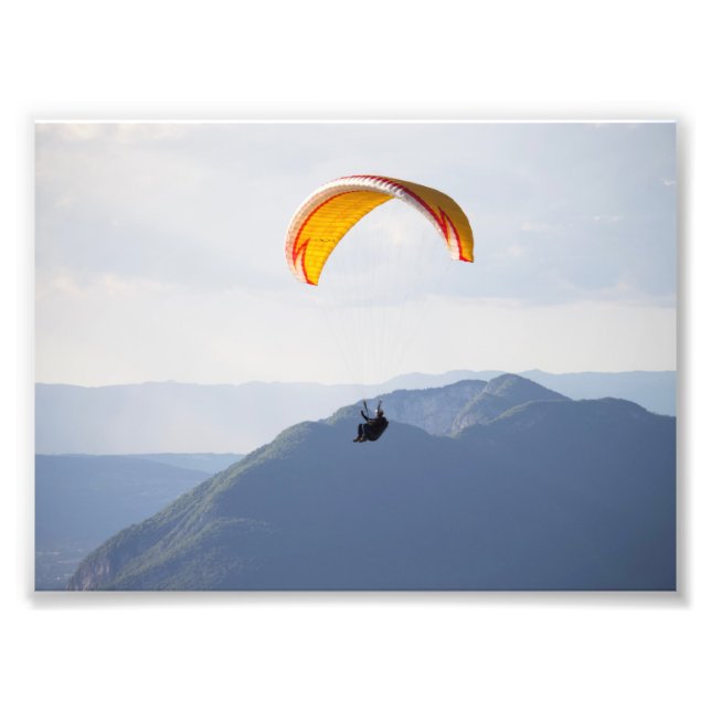 Switzerland Paraglider Orange Photo Print (Front)