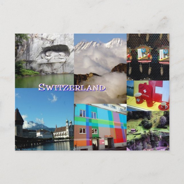 Switzerland Photo Collage Postcard (Front)