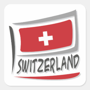 Switzerland Pride X Flag Square Sticker