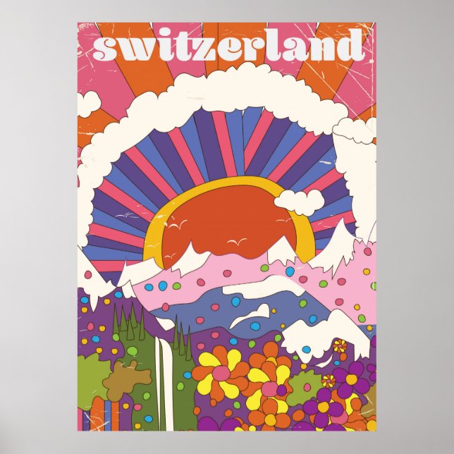 Switzerland Retro travel poster (Front)