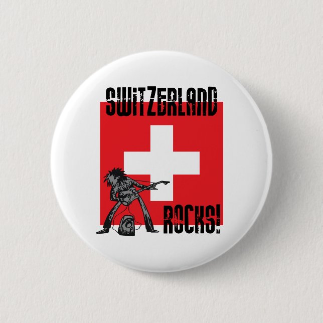 Switzerland Rocks 6 Cm Round Badge (Front)