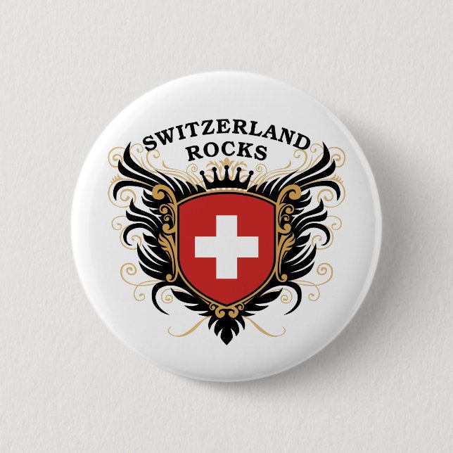 Switzerland Rocks 6 Cm Round Badge (Front)