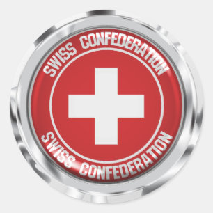 Switzerland Round Emblem Classic Round Sticker