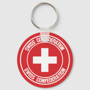 Switzerland Round Emblem Key Ring