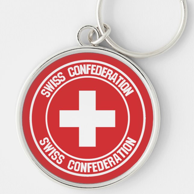 Switzerland Round Emblem Key Ring (Front)