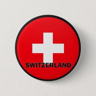 Switzerland Roundel quality Flag 6 Cm Round Badge