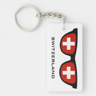 Switzerland Shades custom text & colour key chain