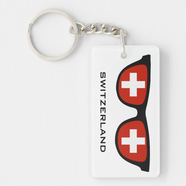 Switzerland Shades custom text & colour key chain (Front)